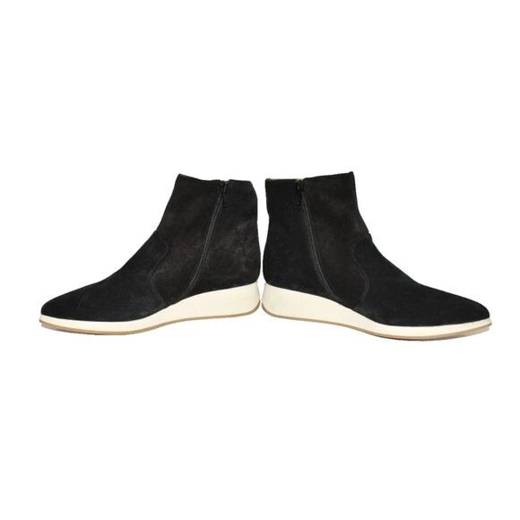 $450 CHIE MIHARA SUEDE POINTY TOE WEDGE BOOTIE BLACK ZIP COMFORT 39 (MG22) - Picture 3 of 8